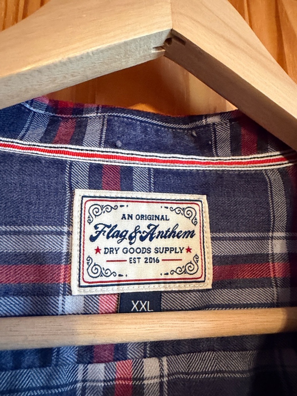 Flag & Anthem XXL Blue, Red and White Plaid Shirt - Picture 2 of 8